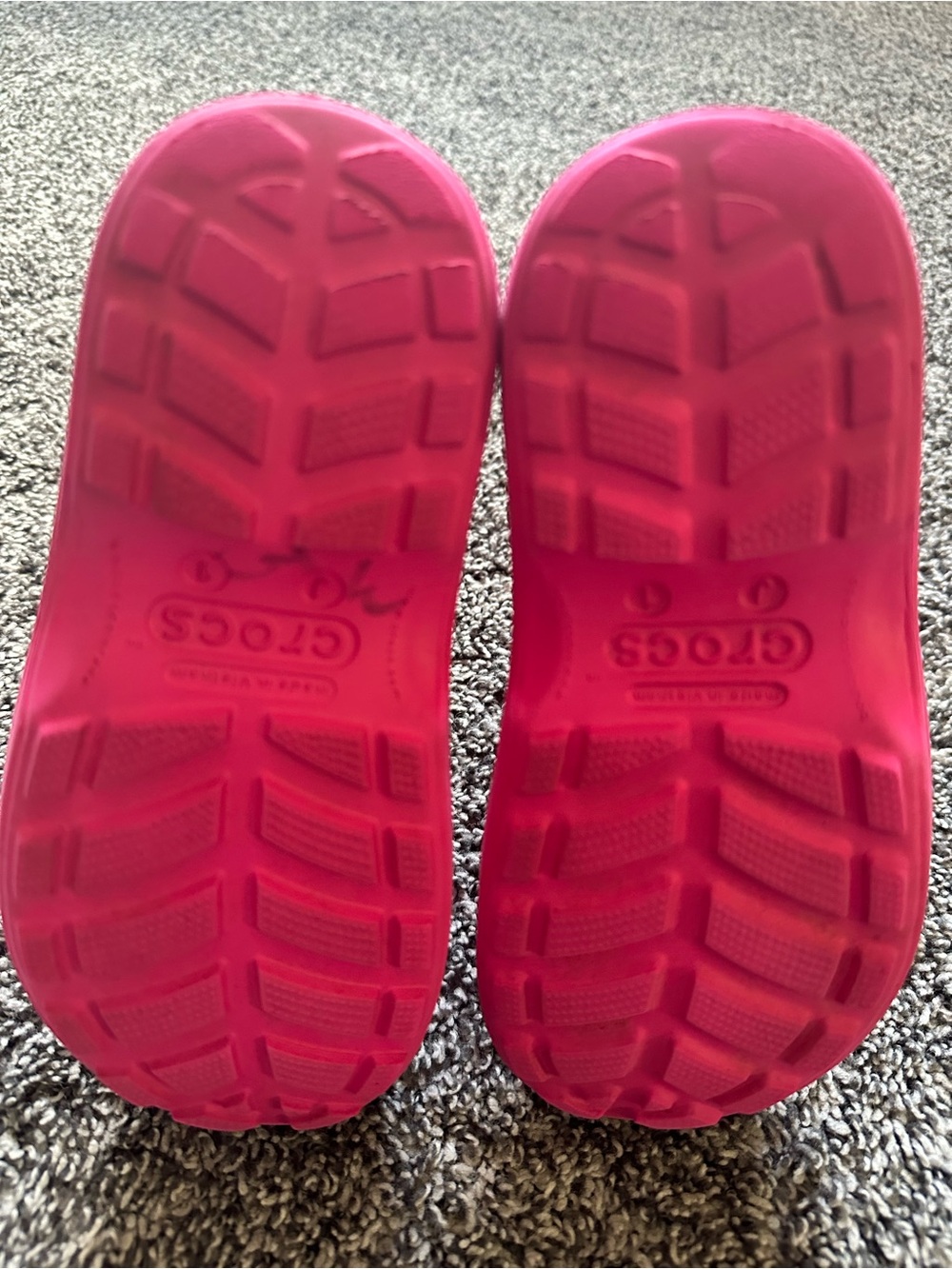 CROCS Classic Kids Pink Handle It Rain Boots Size 1 Youth - Picture 7 of 8
